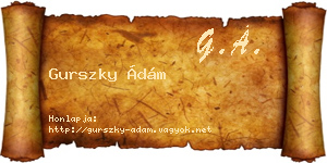 Gurszky Ádám névjegykártya
